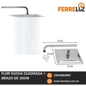 FLOR DUCHA + BRAZO 38 cm (ECONOMICA)