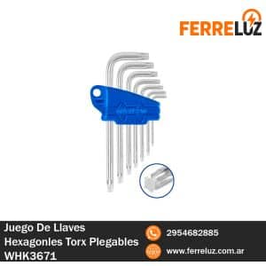 Juego De Llaves Hexagonles Torx Plegables WHK3671
