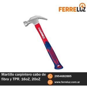 Martillo carpintero cabo de fibra y TPR 16oz 20oz