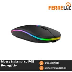 Mouse Inalámbrico Recargable Negro RGB
